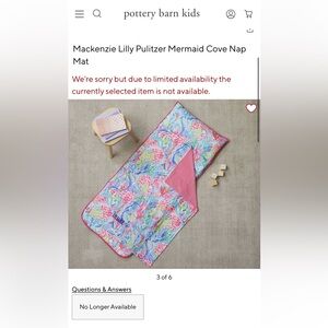 Mackenzie Lilly Pulitzer Mermaid Cove Nap Mat pottery barn kids blanket rollable